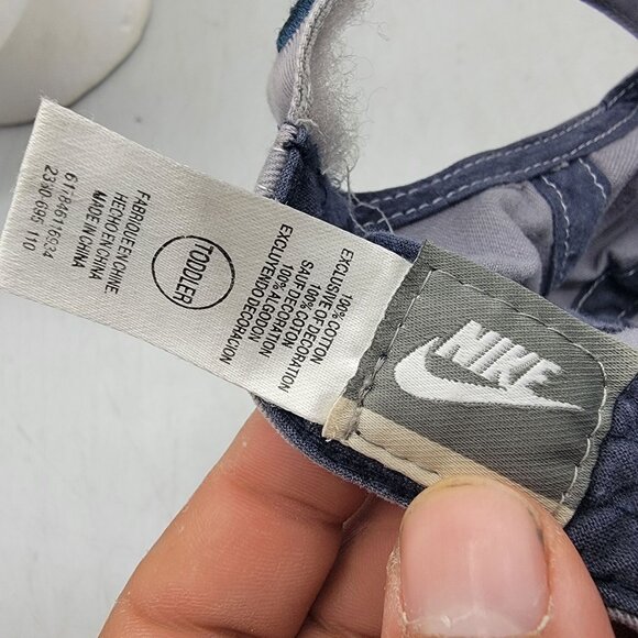 Nike Toddler Cap Adjustable Strap Navy & Gray Durable Cotton Embroidered Swoosh - Picture 5 of 10